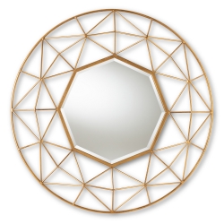 Baxton Studio Graca Modern and Contemporary Antique Silver Finished Oval Accent Wall Mirror